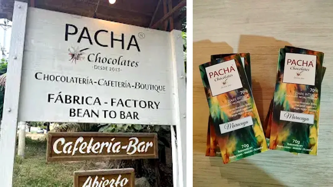 Pacha chocolatería artesanal en Puerto López Manabí Ecuador fábrica y productos