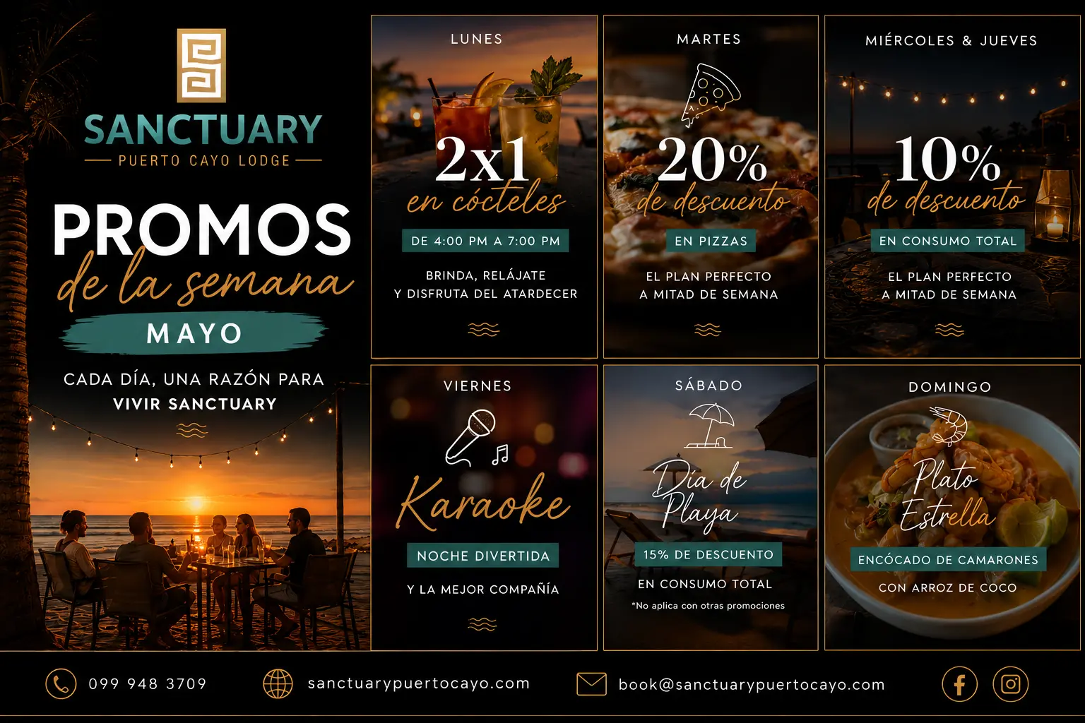Promociones de mayo en Sanctuary Puerto Cayo